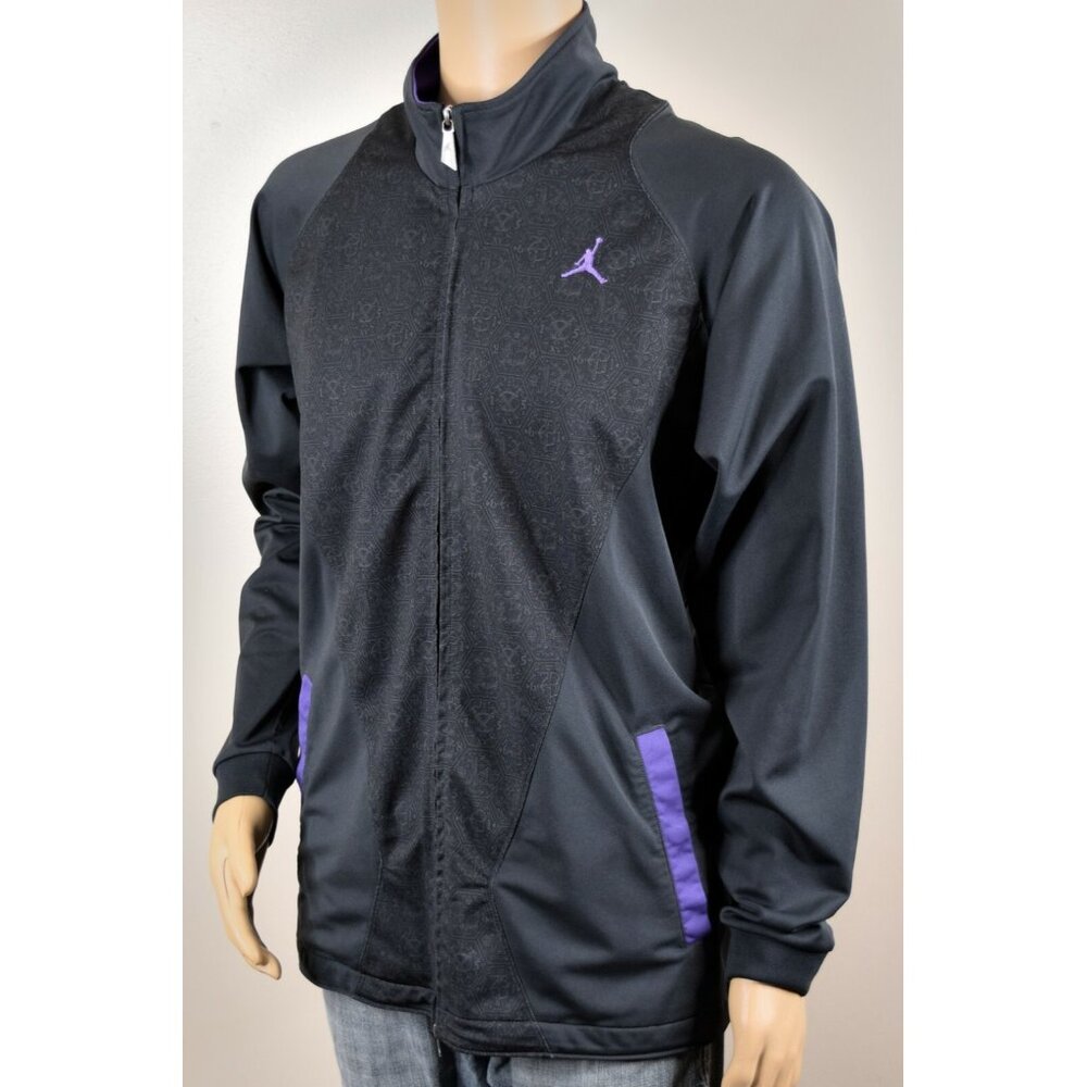 NIKE JUMPMAN Black/Purple Chris Paul CP3‎ Full Zip Long Sleeve Track Jacket Sz L